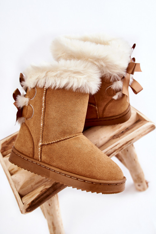 Zapatos cálidos para niños con cintas botas de nieve beige Funky