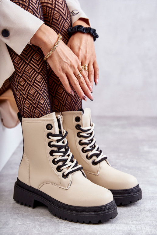 Botines de mujer botines color marfil Denila