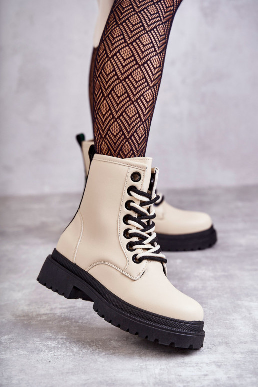 Botines de mujer botines color marfil Denila