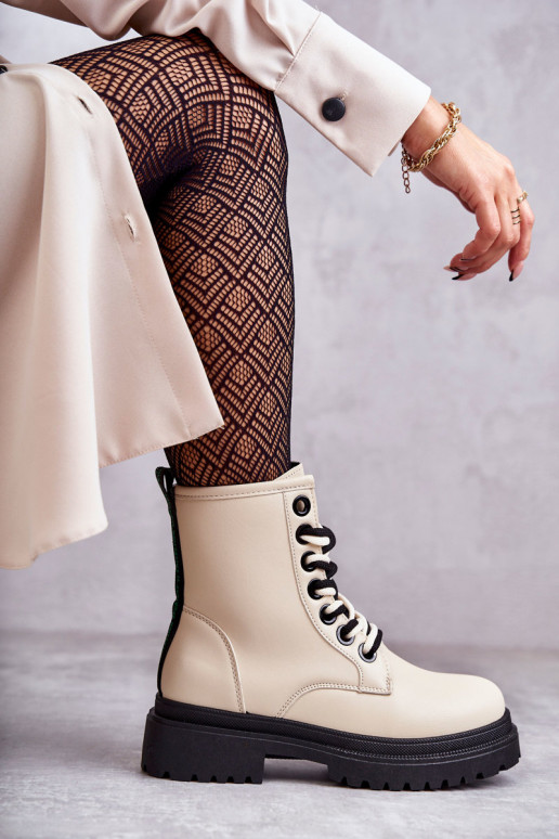 Botines de mujer botines color marfil Denila