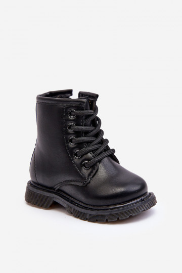 Botas infantiles con cremalleras en color negro Omua