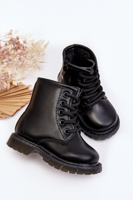 Botas infantiles con cremalleras en color negro Omua