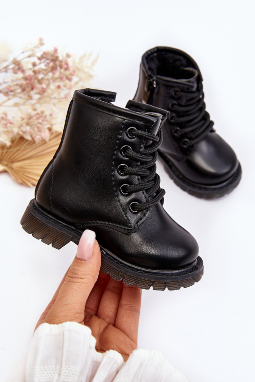 Botas infantiles con cremalleras en color negro Omua