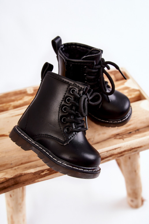 Botas infantiles con cremalleras en color negro Omua