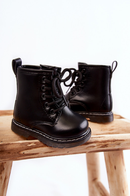 Botas infantiles con cremalleras en color negro Omua