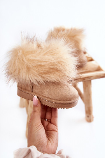 Botas de nieve infantiles con pelo en color beige Ariana