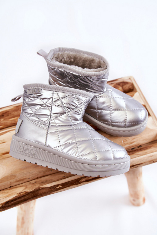 Botas de invierno cálidas para niños Big Star KK374241 color plateado