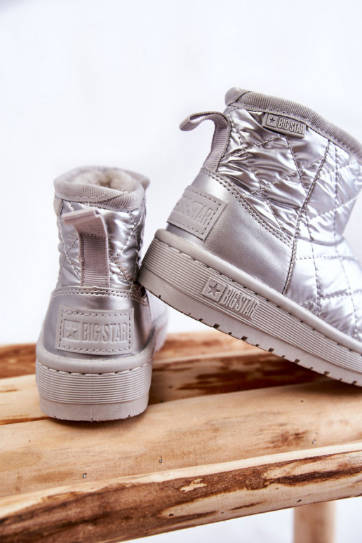 Botas de invierno cálidas para niños Big Star KK374241 color plateado