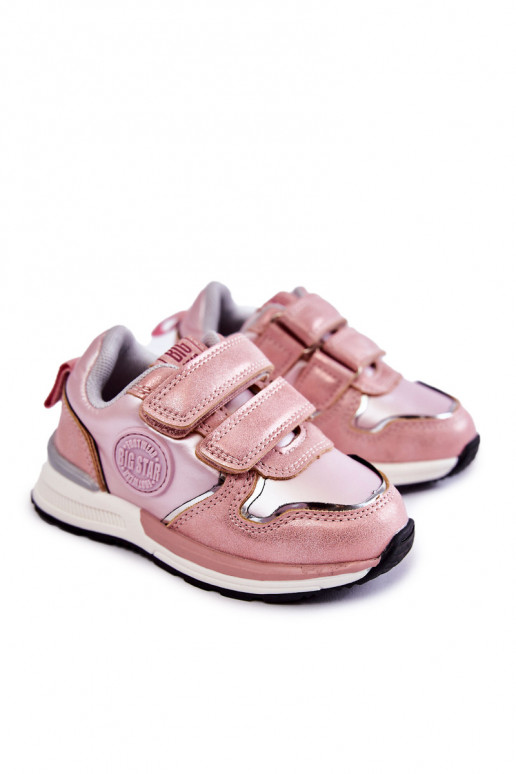 Zapatillas deportivas infantiles con cierres adhesivos Memory Foam System Big Star KK374180 rosa
