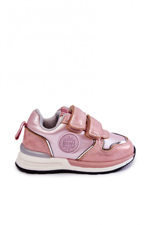 Zapatillas deportivas infantiles con cierres adhesivos Memory Foam System Big Star KK374180 rosa