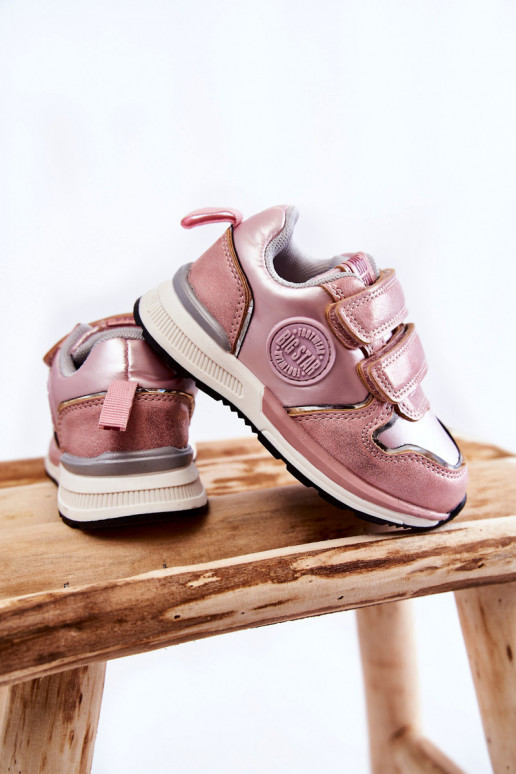 Zapatillas deportivas infantiles con cierres adhesivos Memory Foam System Big Star KK374180 rosa