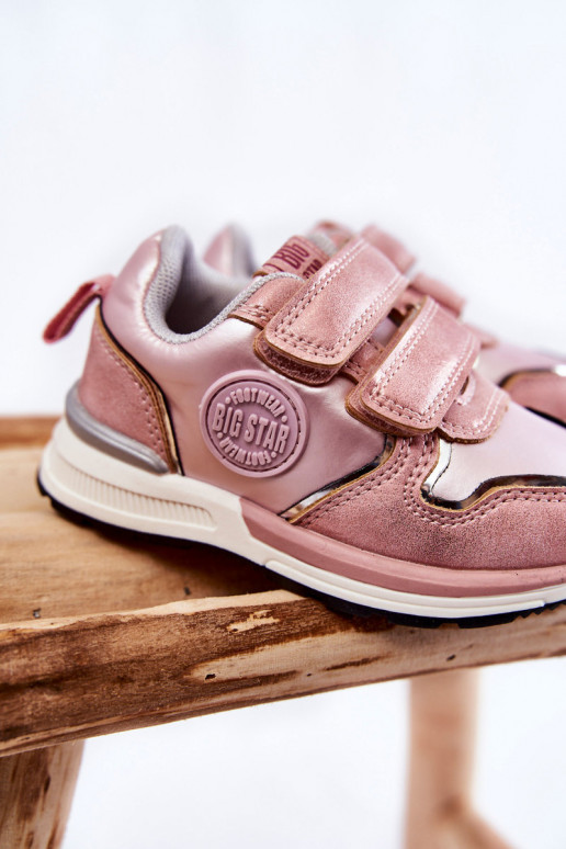 Zapatillas deportivas infantiles con cierres adhesivos Memory Foam System Big Star KK374180 rosa