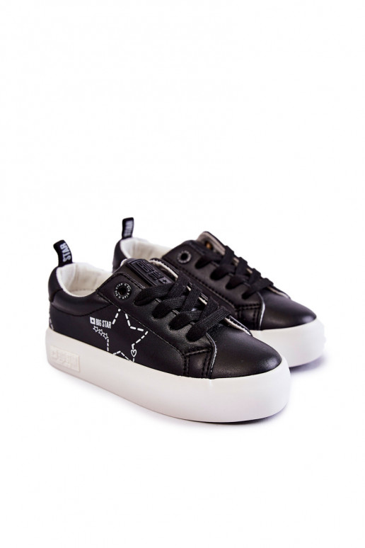 Zapatilla deportiva infantil con cordones Big Star KK374223 color negro