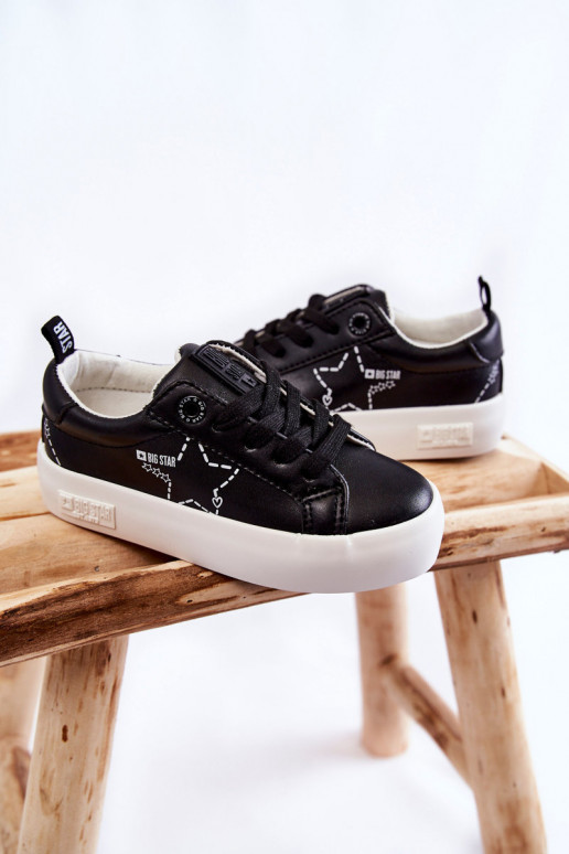 Zapatilla deportiva infantil con cordones Big Star KK374223 color negro
