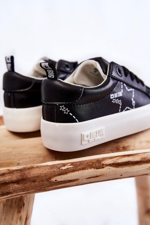 Zapatilla deportiva infantil con cordones Big Star KK374223 color negro