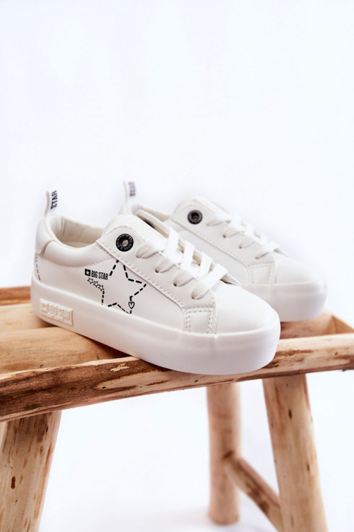 Zapatilla deportiva infantil con cordones Big Star KK374222 color blanco