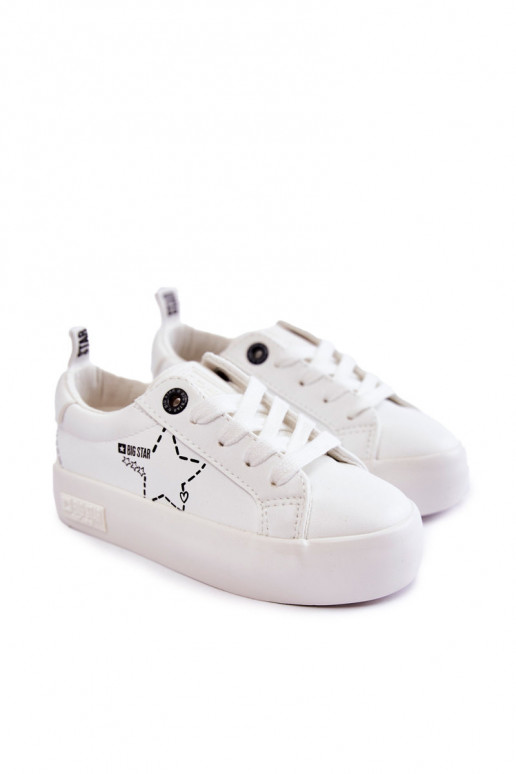 Zapatilla deportiva infantil con cordones Big Star KK374222 color blanco
