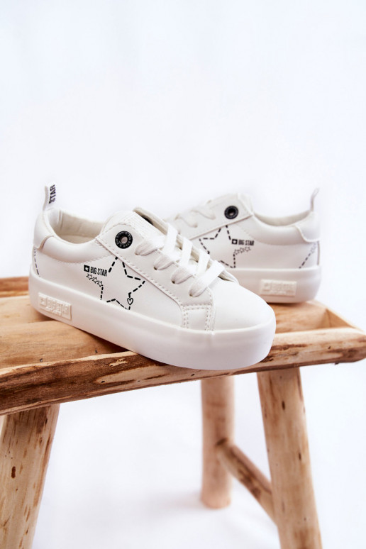 Zapatilla deportiva infantil con cordones Big Star KK374222 color blanco
