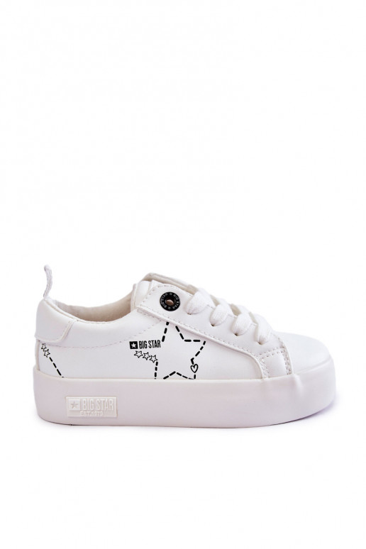 Zapatilla deportiva infantil con cordones Big Star KK374222 color blanco