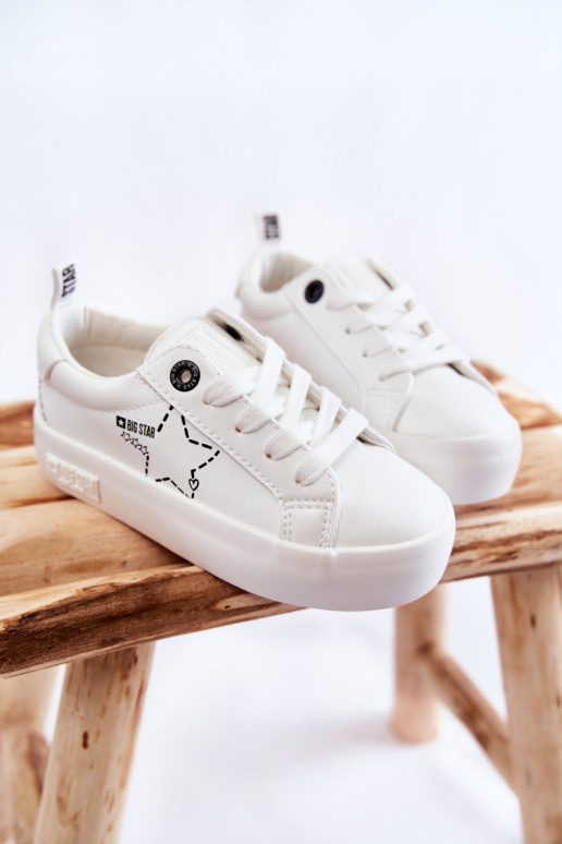 Zapatilla deportiva infantil con cordones Big Star KK374222 color blanco
