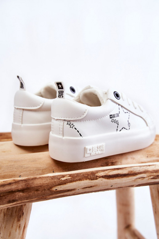Zapatilla deportiva infantil con cordones Big Star KK374222 color blanco