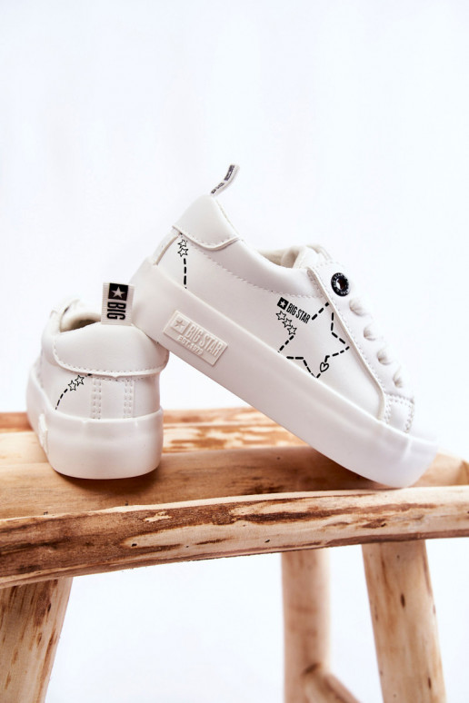 Zapatilla deportiva infantil con cordones Big Star KK374222 color blanco