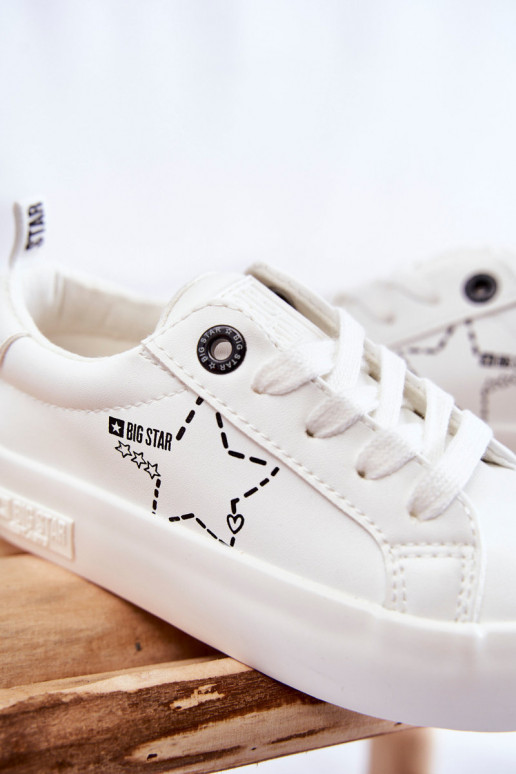 Zapatilla deportiva infantil con cordones Big Star KK374222 color blanco