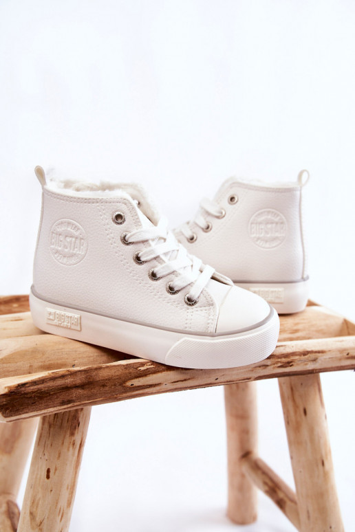 Zapatos infantiles con plantilla con cremalleras Big Star KK374227 color blanco
