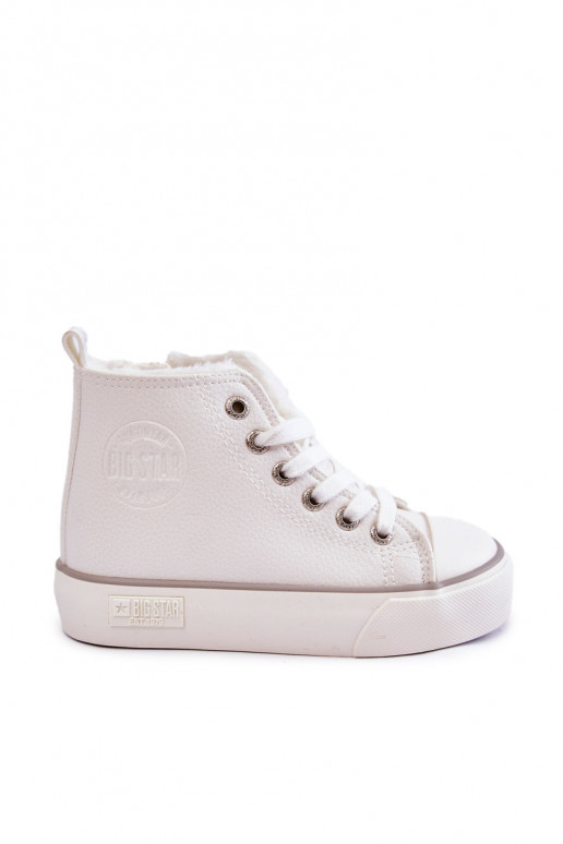 Zapatos infantiles con plantilla con cremalleras Big Star KK374227 color blanco