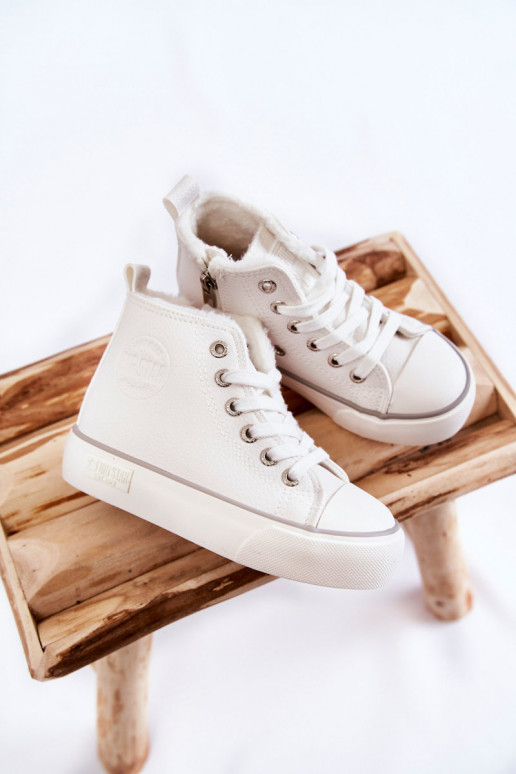 Zapatos infantiles con plantilla con cremalleras Big Star KK374227 color blanco