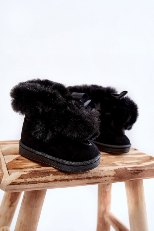 Botas calentadas para niños botas de nieve color negro Roofy