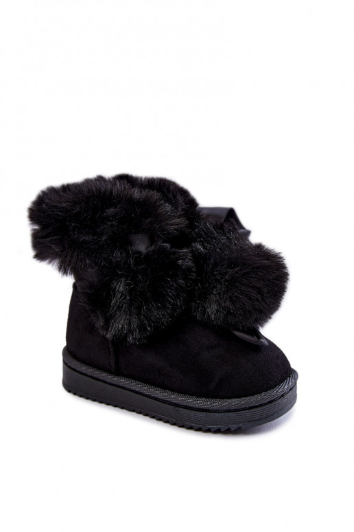 Botas calentadas para niños botas de nieve color negro Roofy