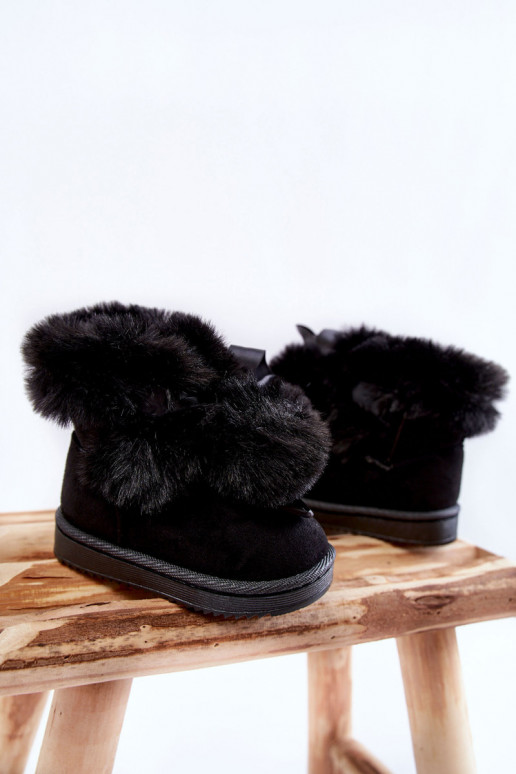 Botas calentadas para niños botas de nieve color negro Roofy