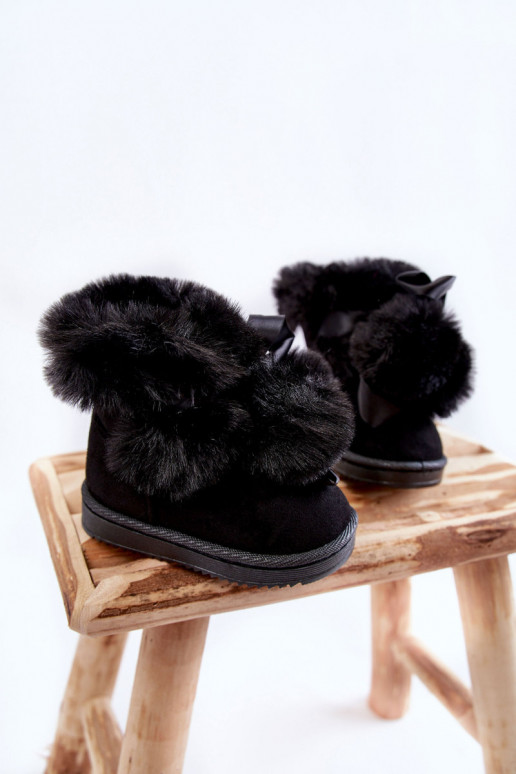 Botas calentadas para niños botas de nieve color negro Roofy