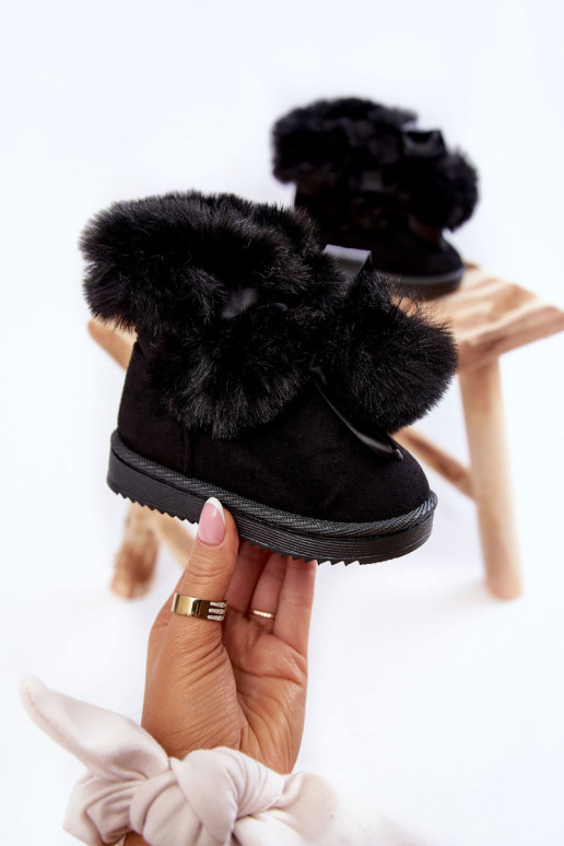Botas calentadas para niños botas de nieve color negro Roofy