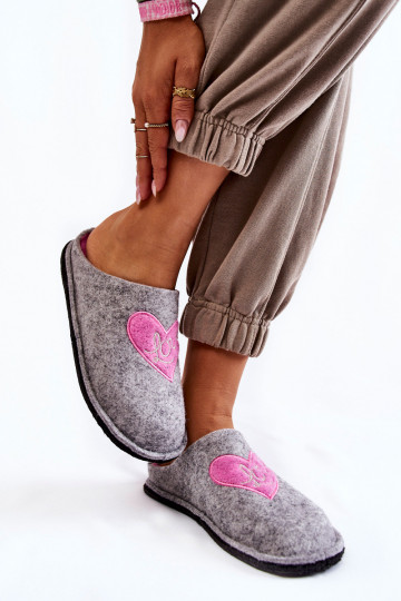 pantuflas Big Star KK276020 color gris-rosa