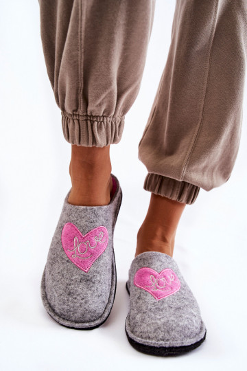 pantuflas Big Star KK276020 color gris-rosa 2
