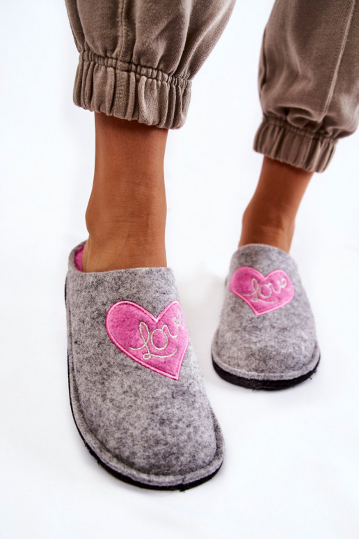 pantuflas Big Star KK276020 color gris-rosa