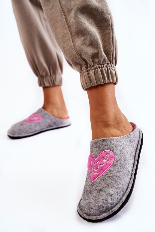 pantuflas Big Star KK276020 color gris-rosa