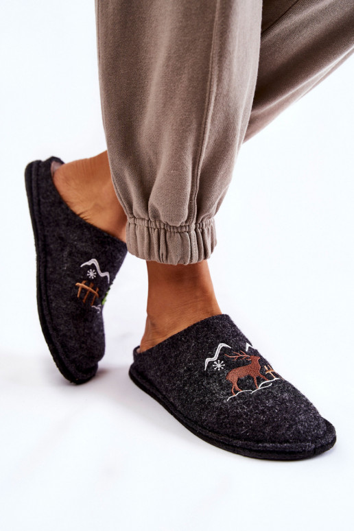pantuflas Big Star KK276018 Negro y beige