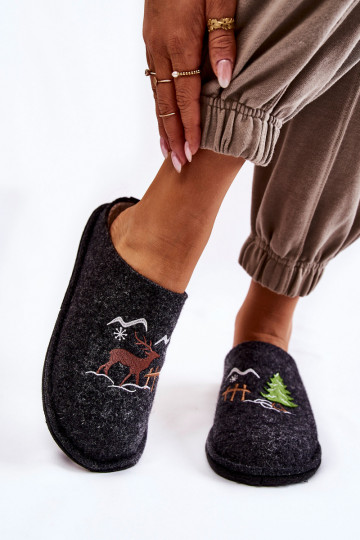 pantuflas Big Star KK276018 Negro y beige 2