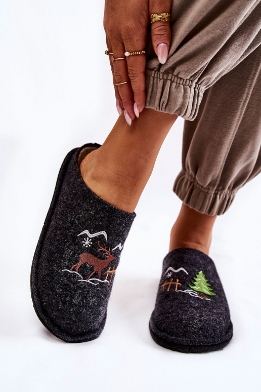 pantuflas Big Star KK276018 Negro y beige