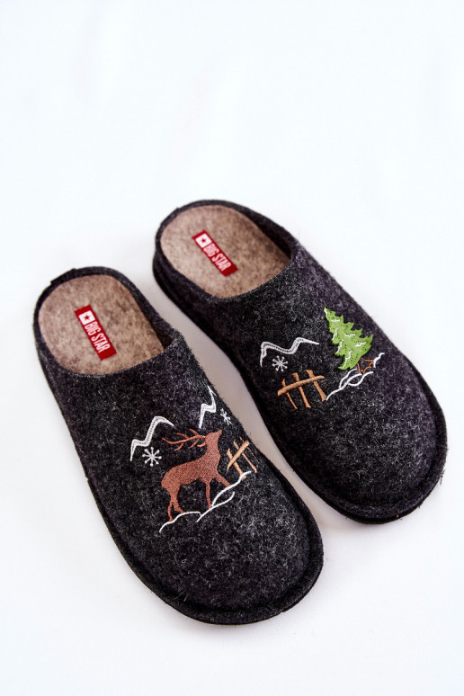 pantuflas Big Star KK276018 Negro y beige