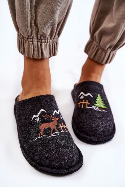 pantuflas Big Star KK276018 Negro y beige