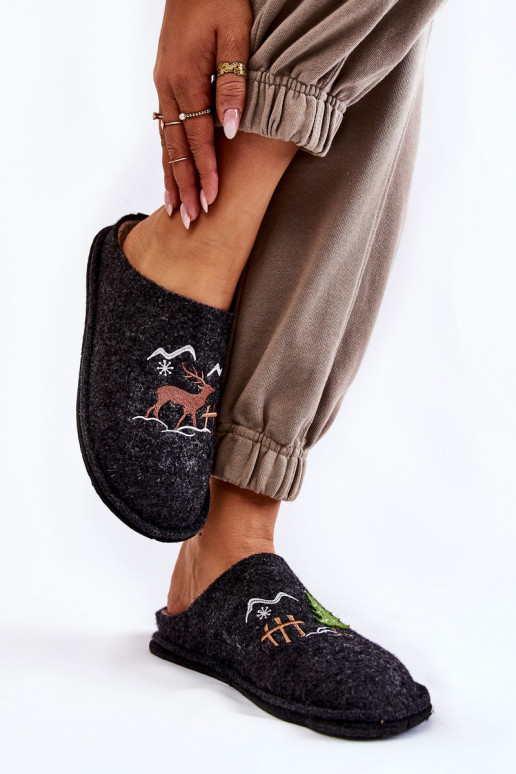 pantuflas Big Star KK276018 Negro y beige