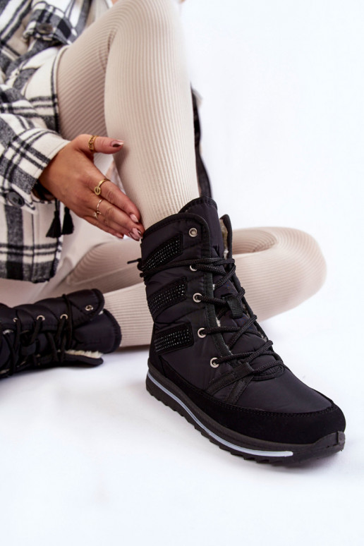 botas de nieve con cordones Progress PROGJ-22-134 color negro