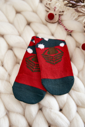 Calcetines navideños infantiles Cosas Arbol de Navidad Color blanco-verde 2