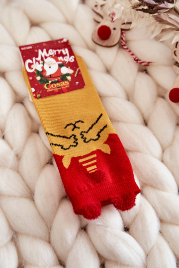 Calcetines navideños infantiles Cosas rojo-amarillo