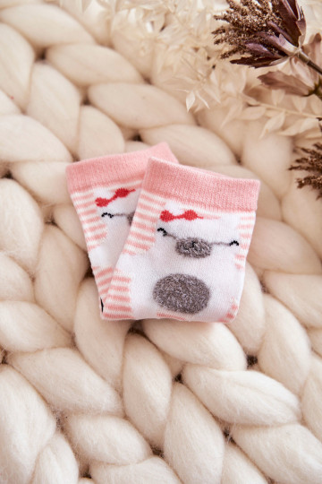 Calcetines infantiles con rayas, color rosa. 2