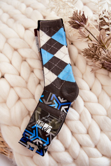 Calcetines largos con estampado de cuadros 5 uds. Colores diferentes